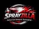 Sprayzilla Samarinda Logo — circular black background with spray can and bold metallic SPRAYZILLA text